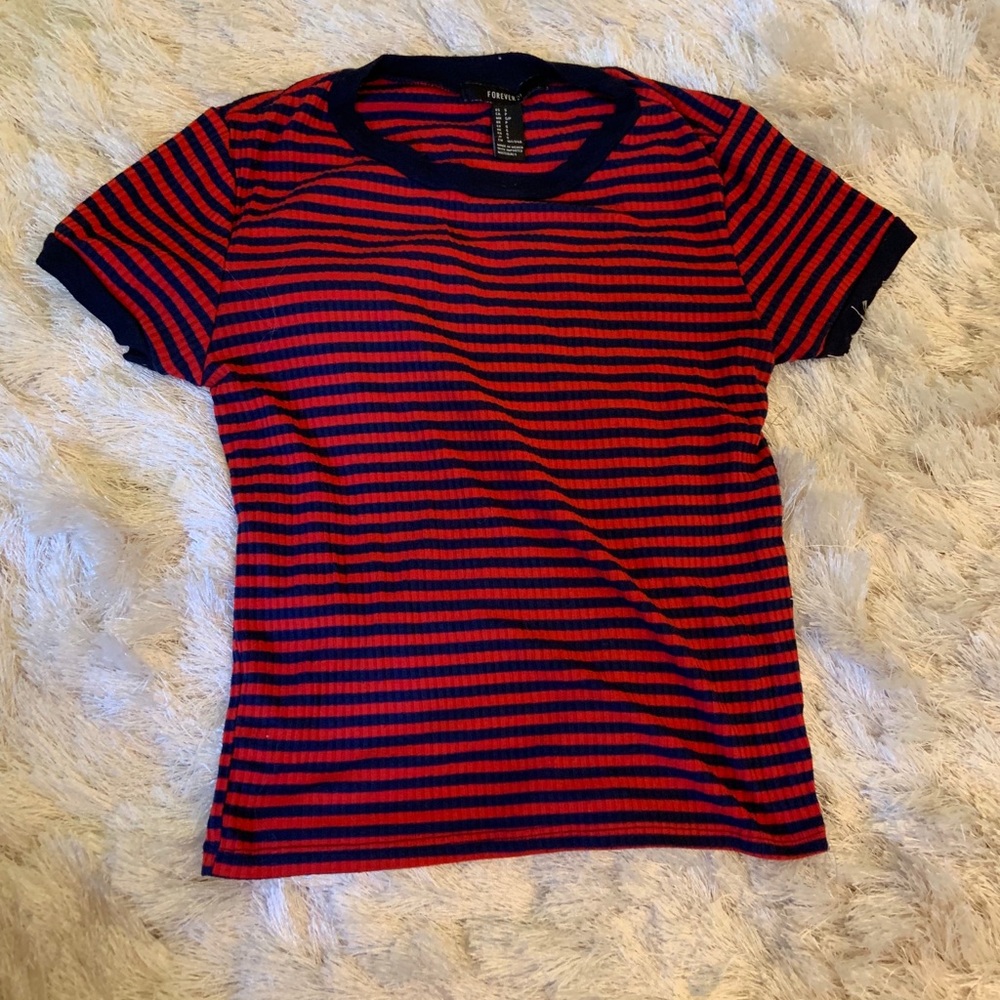 red striped crop top